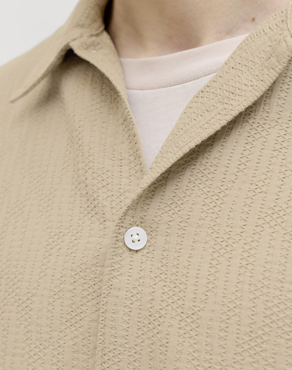 JACK&JONES JORMONTAUK WAVY TEXTURE SHIRT SS SN