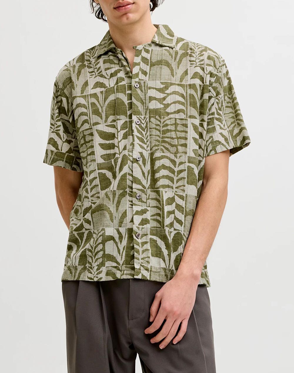 JACK&JONES JPRBLULYON PRINT DOBBY S/S SHIRT SN