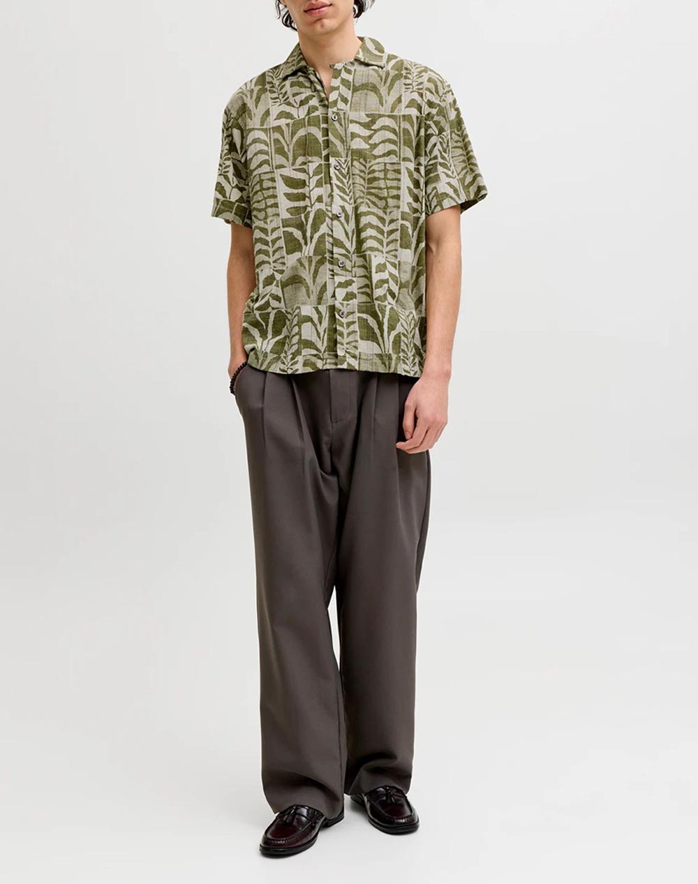 JACK&JONES JPRBLULYON PRINT DOBBY S/S SHIRT SN