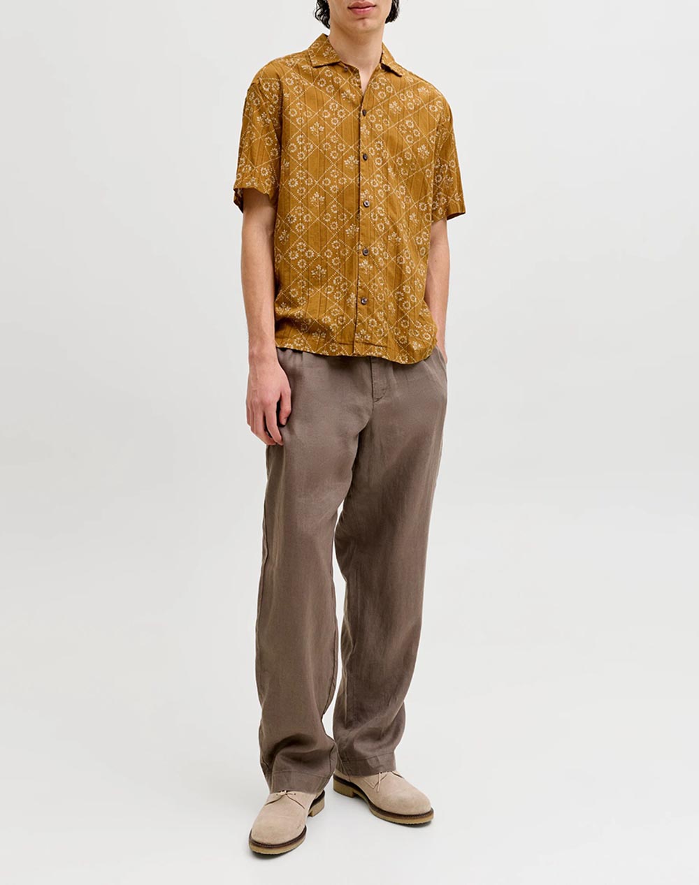JACK&JONES JPRBLULYON PRINT DOBBY S/S SHIRT SN