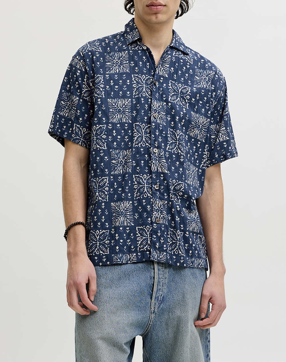 JACK&JONES JPRBLULYON PRINT DOBBY S/S SHIRT SN