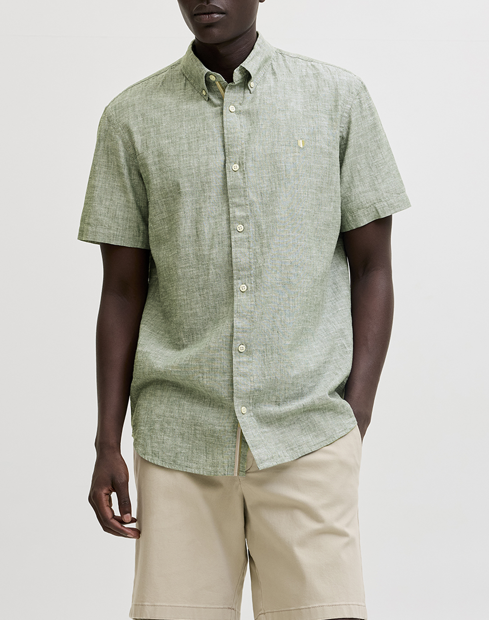 JACK&JONES JPRBLUSUMMER LIN. BL. SHIELD SS SHIRT SN