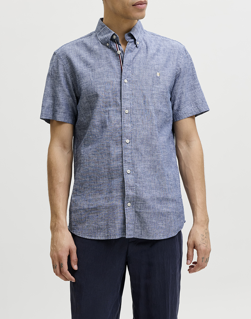 JACK&JONES JPRBLUSUMMER LIN. BL. SHIELD SS SHIRT SN