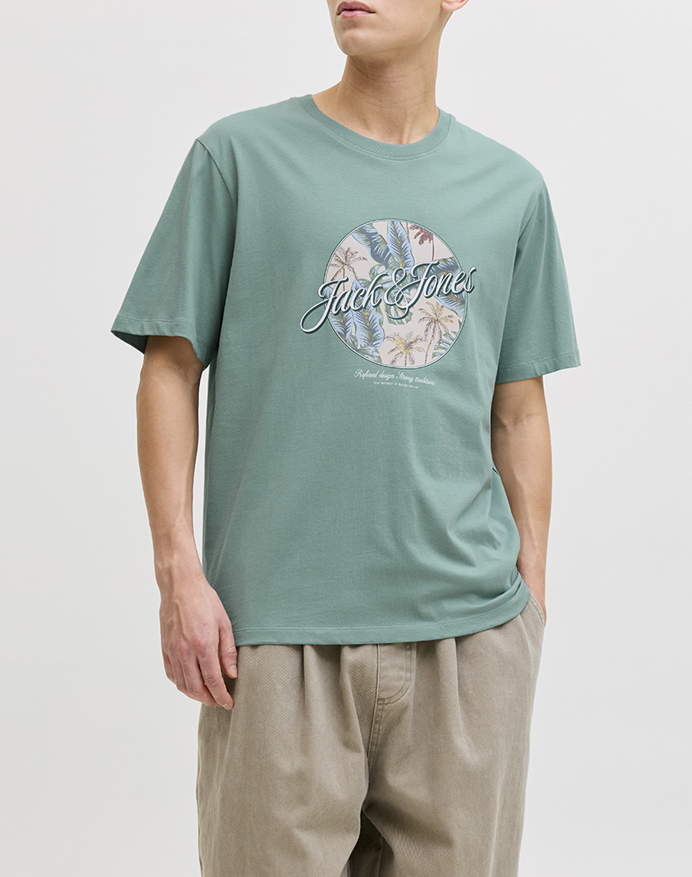 JACK&JONES JJHONOLULU SHAPE TEE SS CREW NECK LN