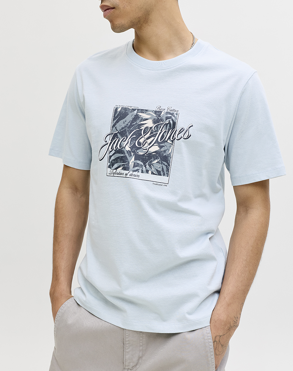 JACK&JONES JJHONOLULU SHAPE TEE SS CREW NECK LN
