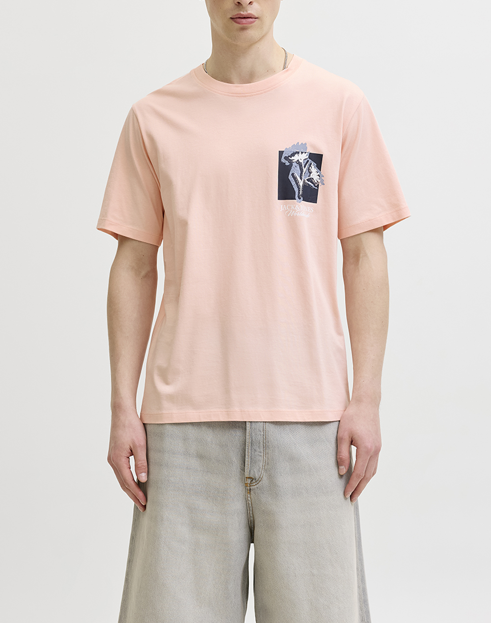 JACK&JONES JORMONTAUK CHESTIE TEE SS CREW NECK FST