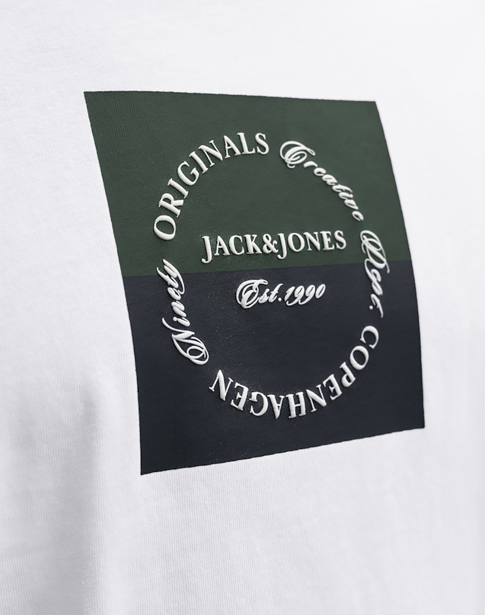 JACK&JONES JORCATSKILLS SQUARE BRANDING TEE SSCN LN