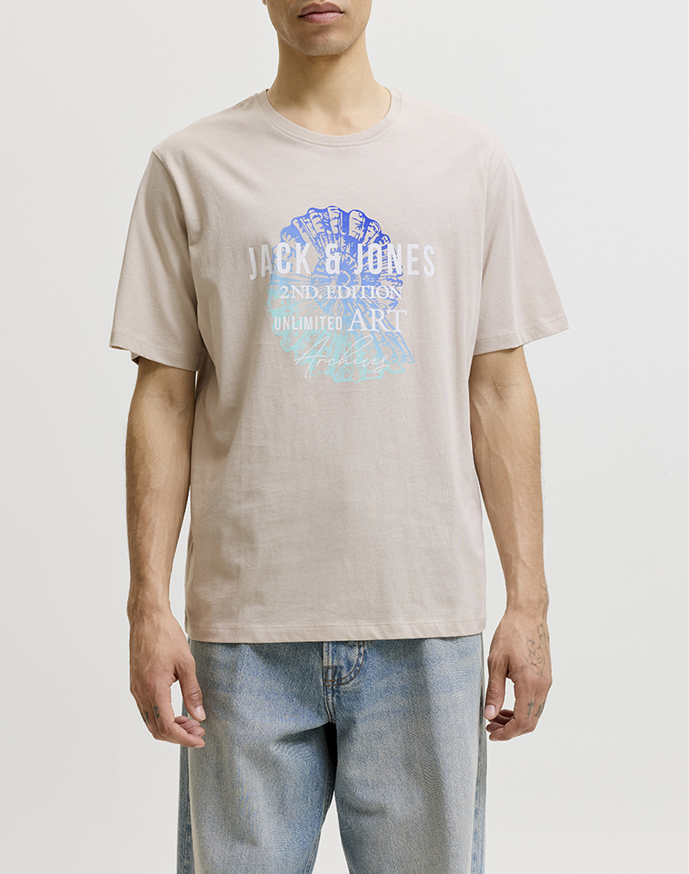 JACK&JONES JJGRADIENT PRINT TEE SS CREW NECK LN