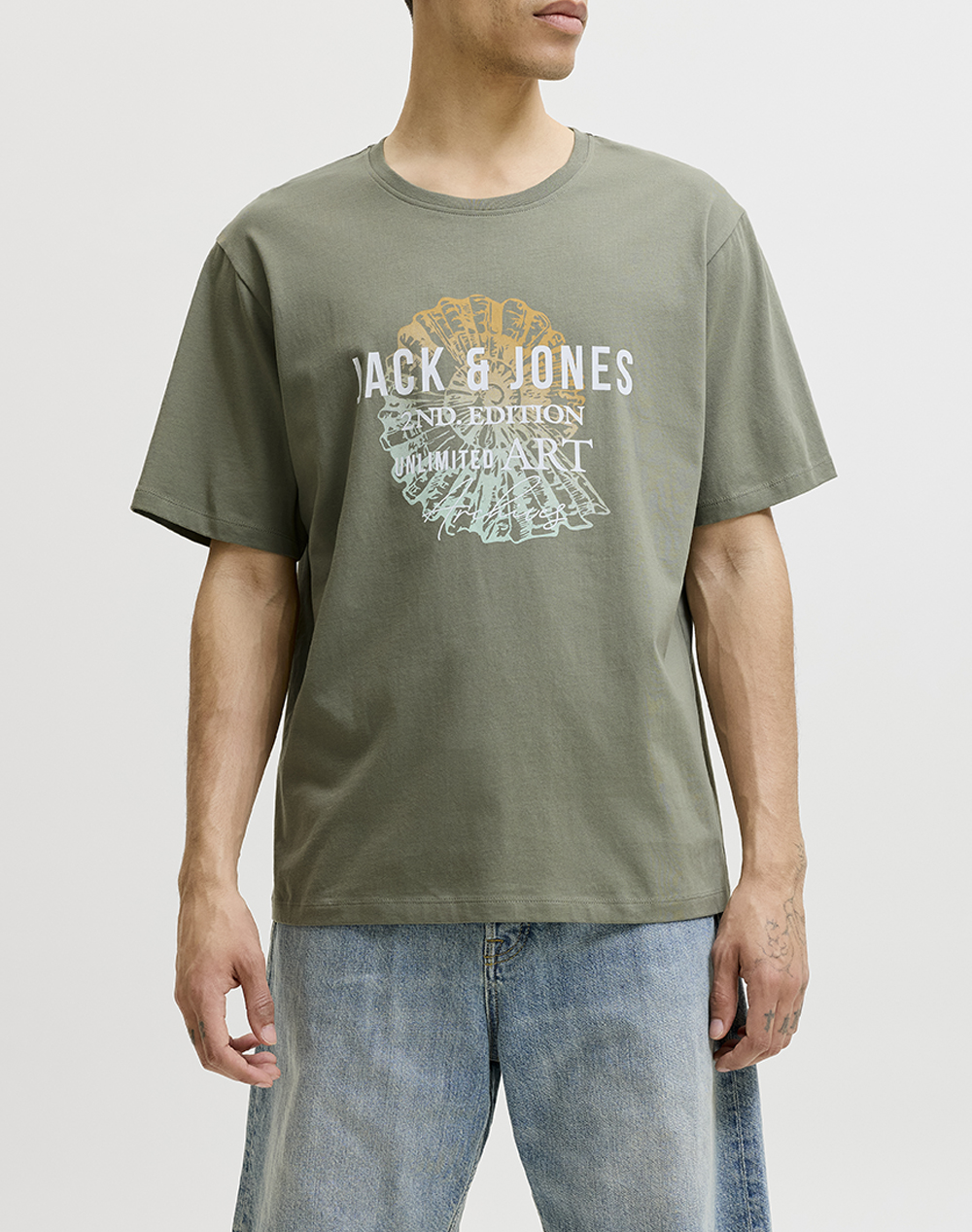 JACK&JONES JJGRADIENT PRINT TEE SS CREW NECK LN