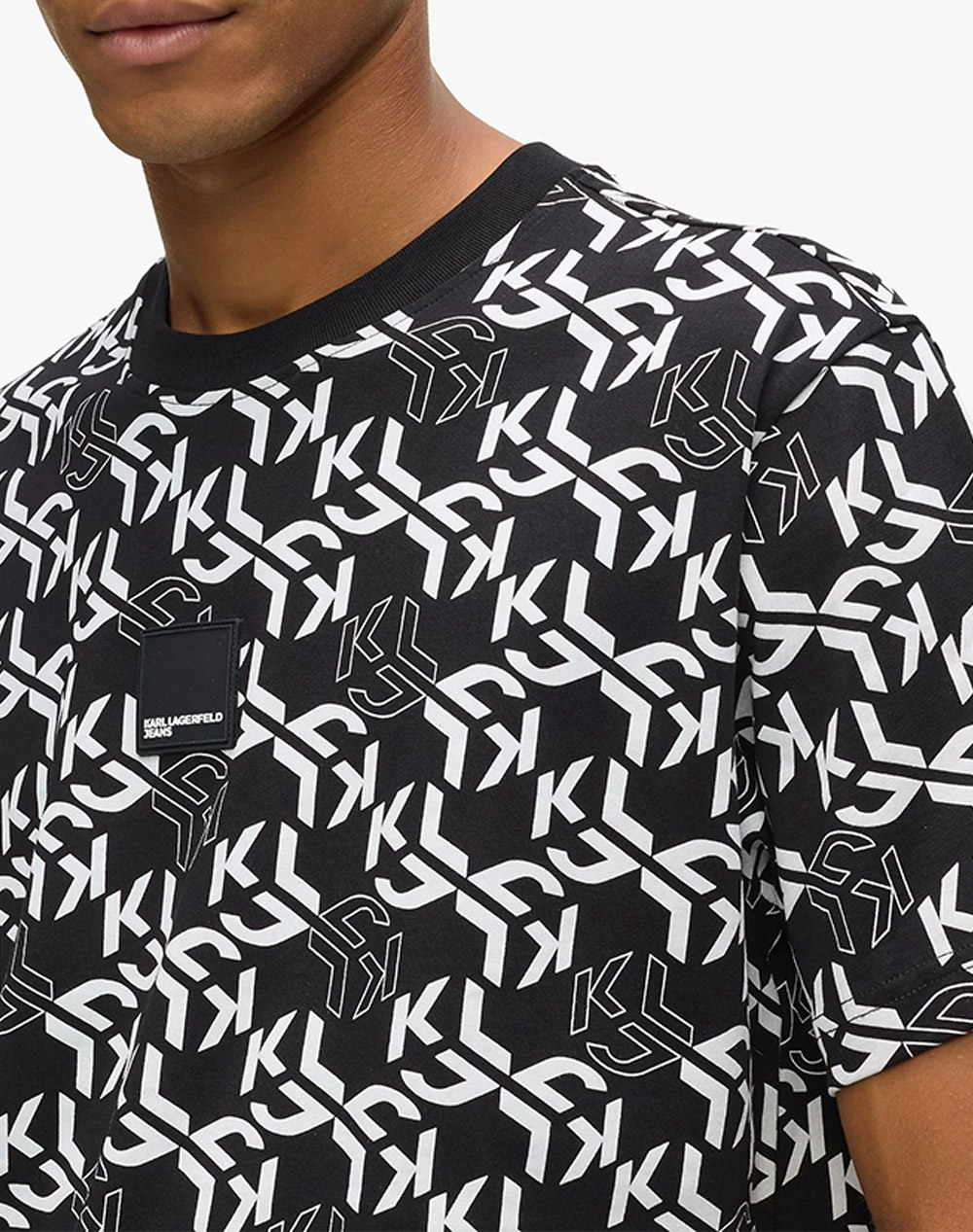 KARL LAGERFELD JEANS KLJ REG SS MONOGRAM AOP TEE