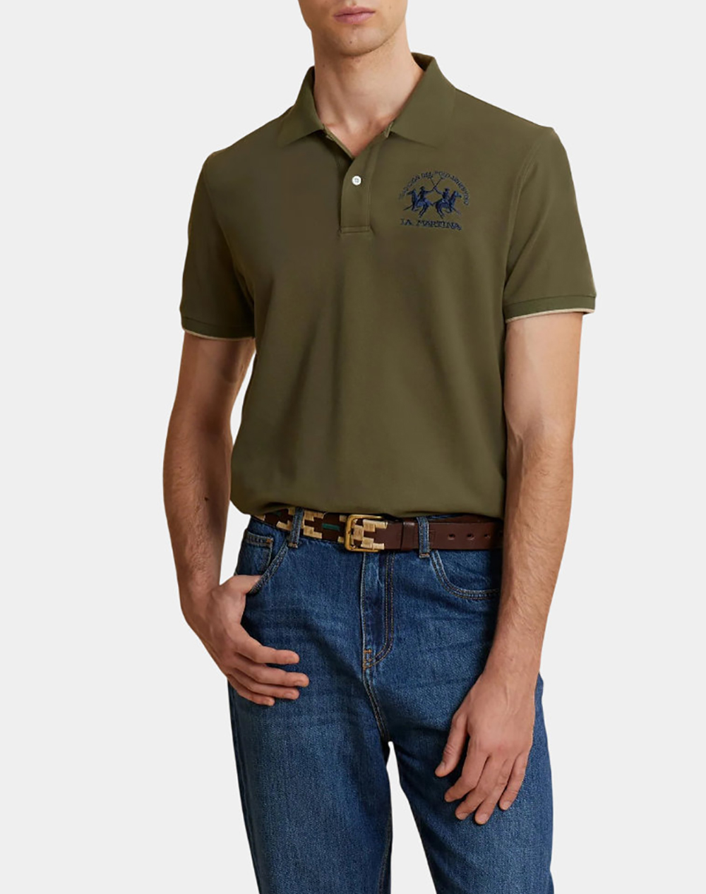 LA MARTINA BLOUSE POLO ΚΜ MAN S/S POLO PIQUET STRETCH