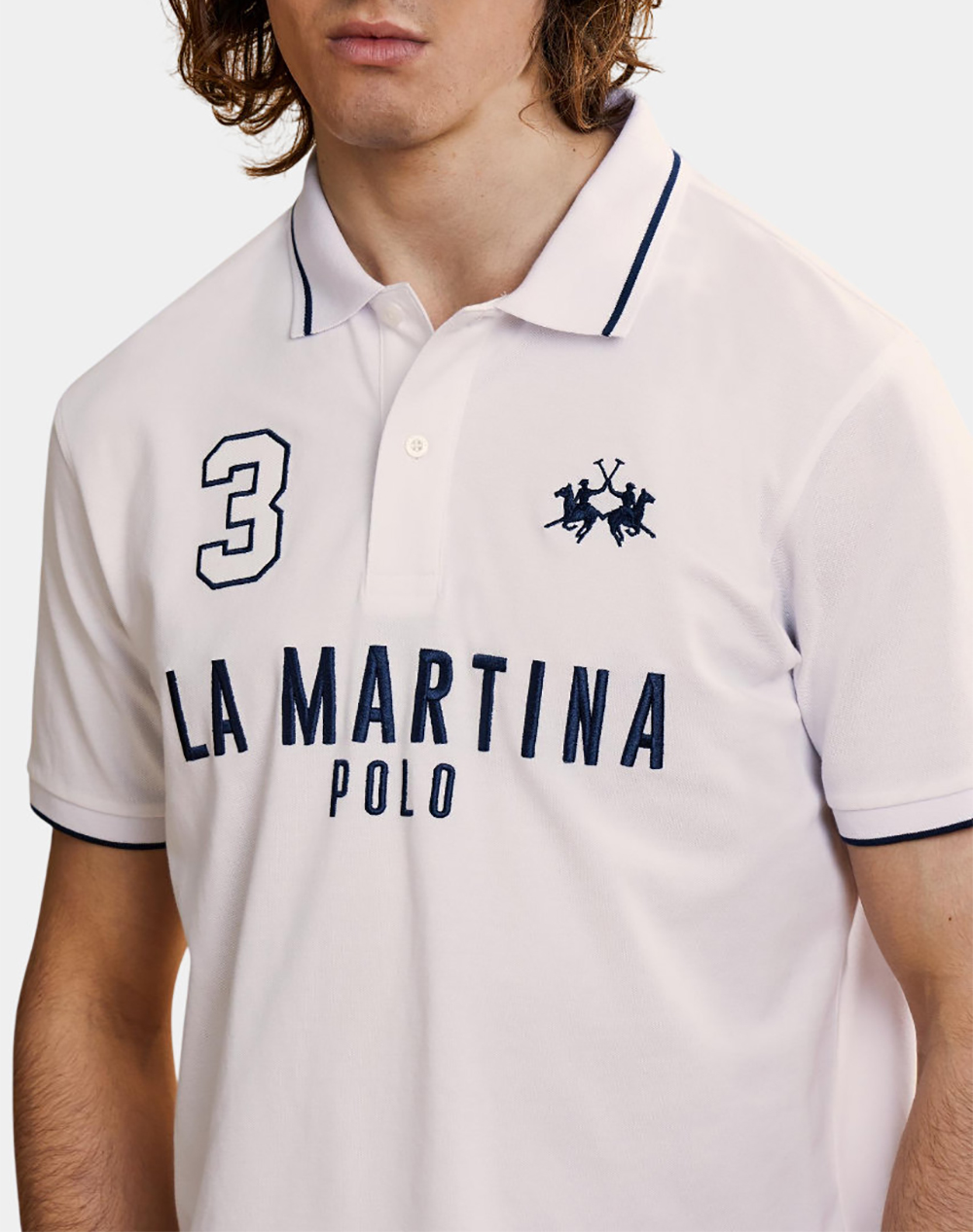 LA MARTINA BLOUSE POLO ΚΜ MAN S/S POLO PIQUET STRETCH