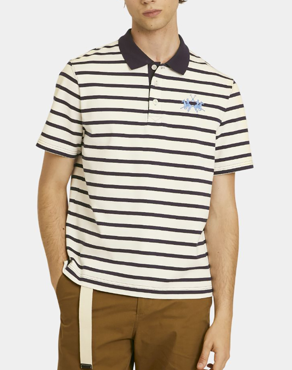 LA MARTINA БЛУЗА POLO KMMAN S/S POLO STRIPED COTTON HE