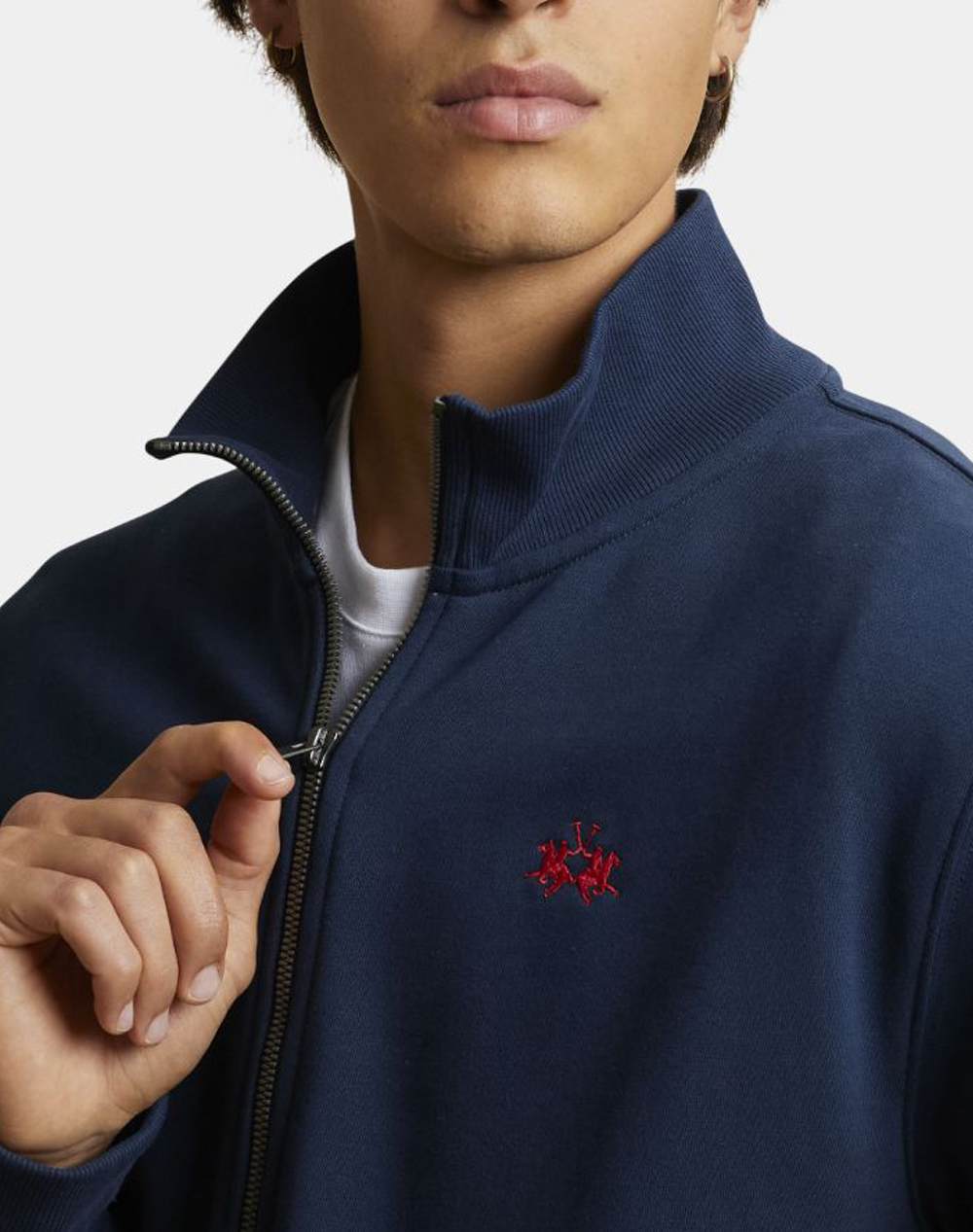 LA MARTINA JACKET SWEATSHIRT ΜΜ MAN FULL ZIP SWEATSHIRT DIAGON