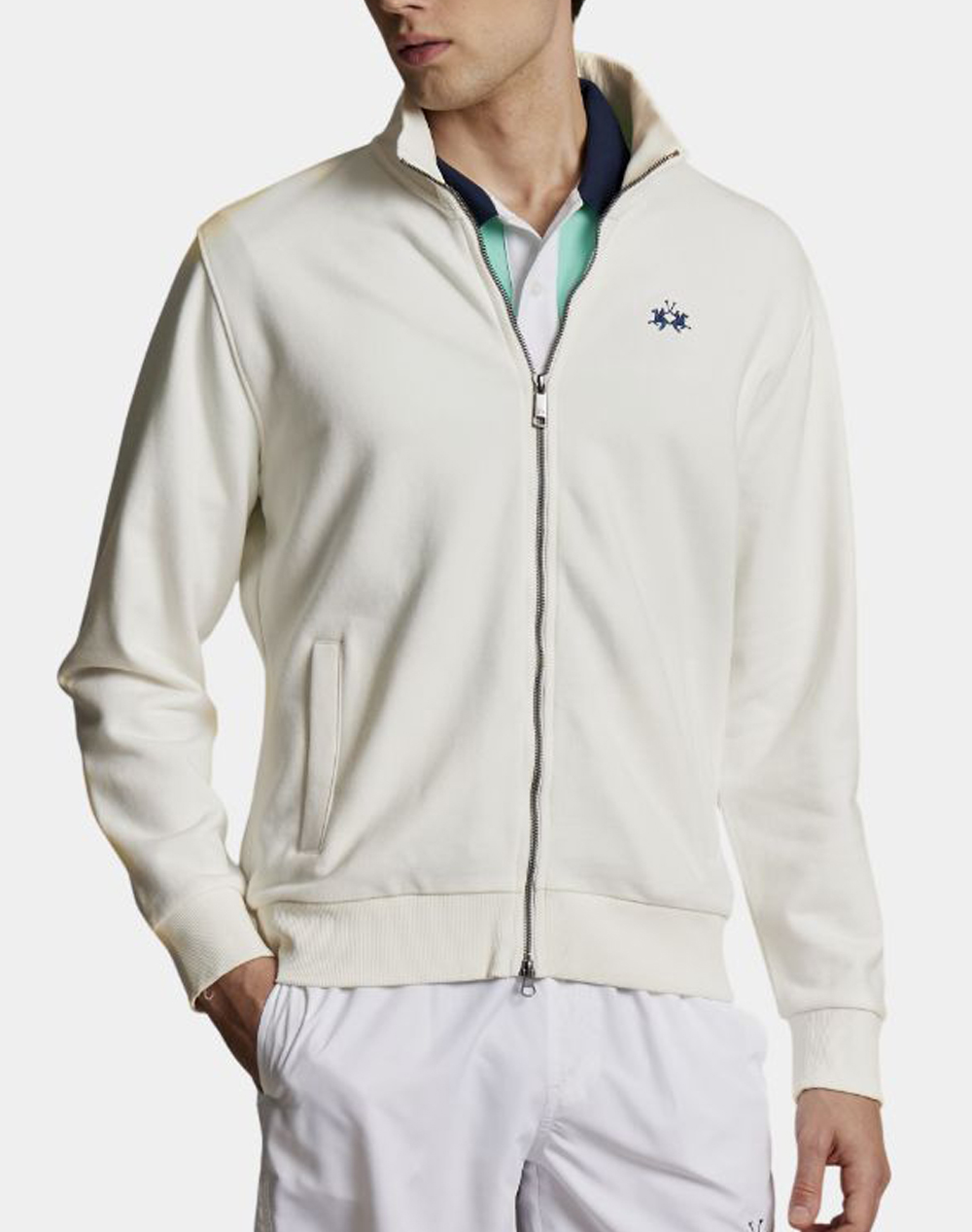 LA MARTINA JACKET SWEATSHIRT ΜΜ MAN FULL ZIP SWEATSHIRT DIAGON