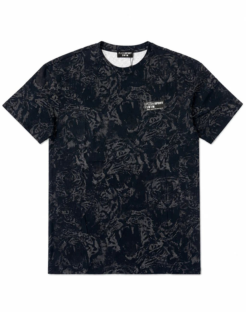 PLEIN SPORT PS26MTS10 ALLOVER TIGER SHORT SLEEVE BLOUSEPLEIN SPORT