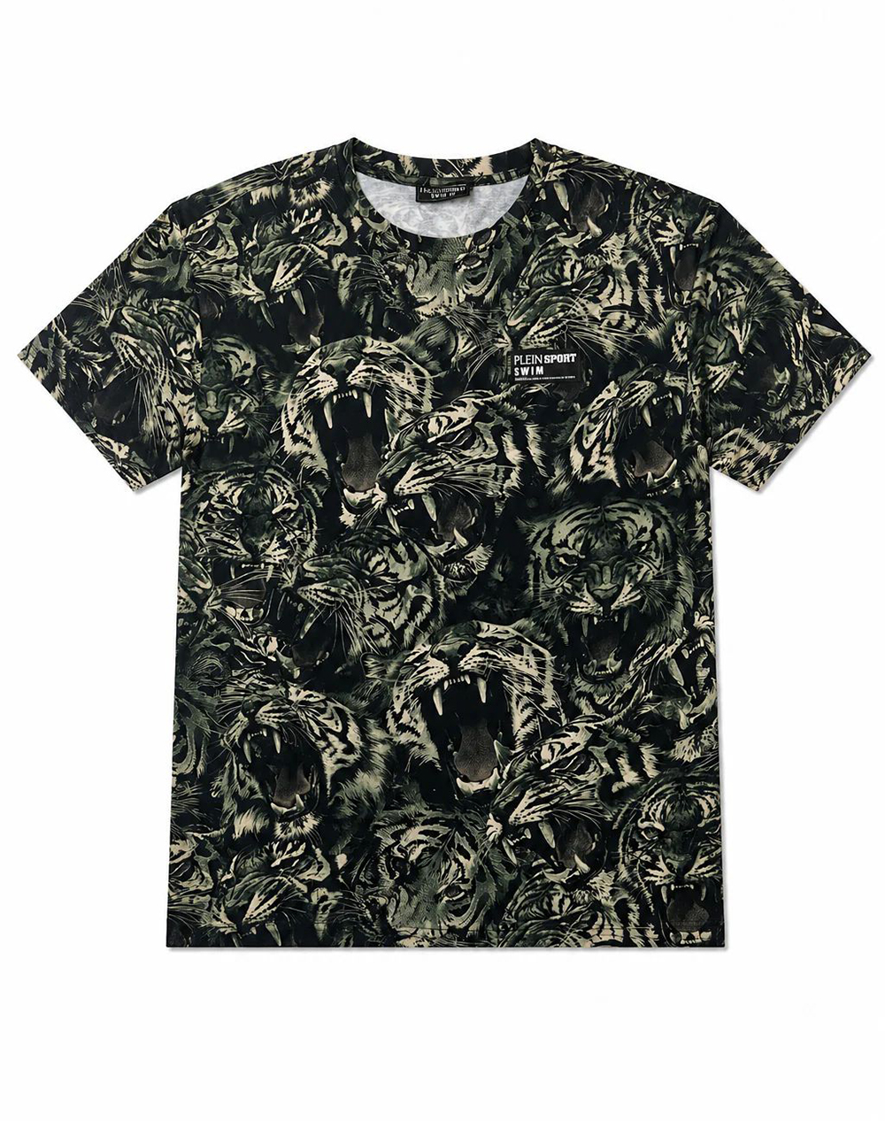 PLEIN SPORT PS26MTS10 ALLOVER TIGER SHORT SLEEVE BLOUSEPLEIN SPORT