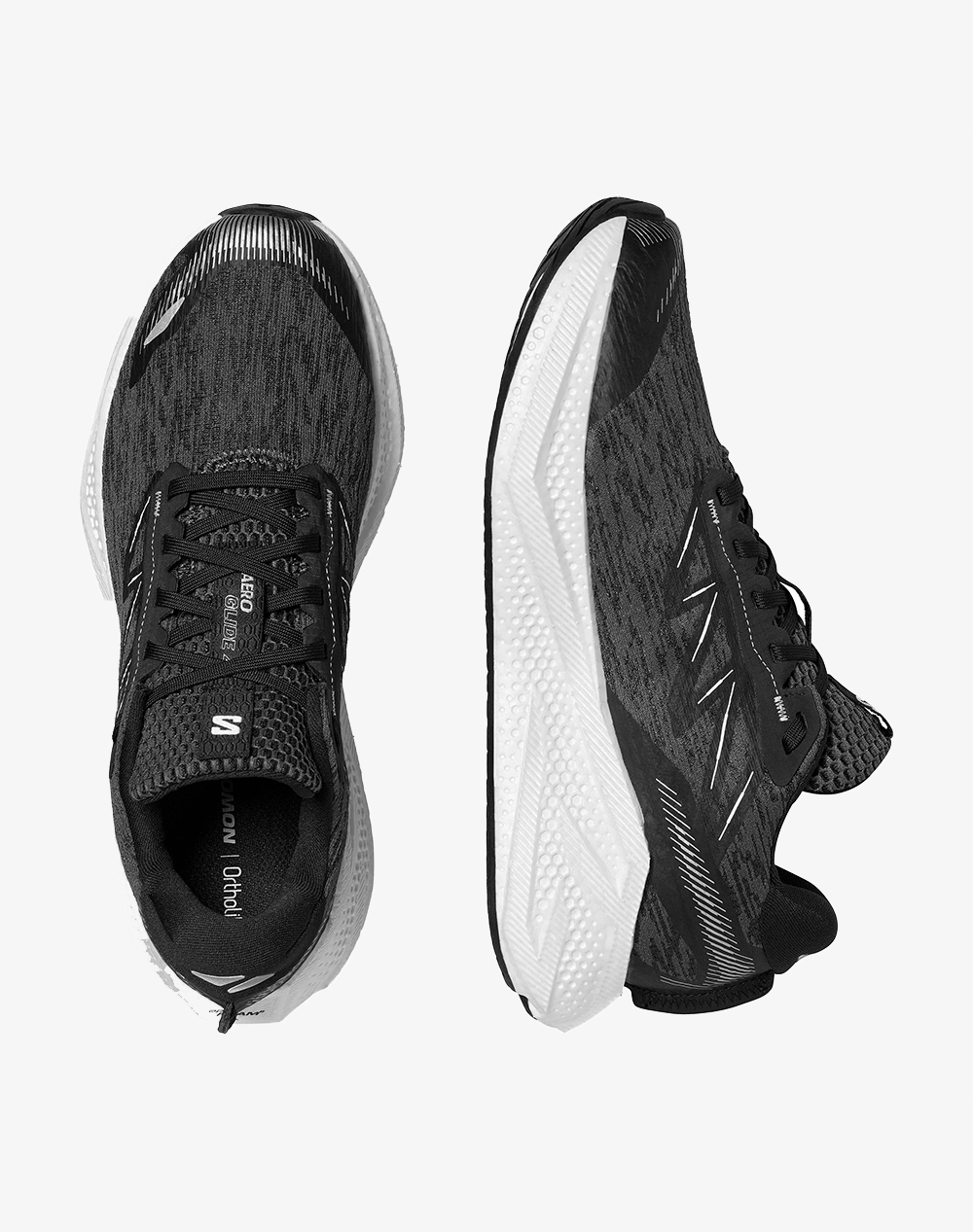 SALOMON RUNNING - AERO SHOES AERO GLIDE 4 BLACK/WHT/FTW SILVERМЪЖКИ ОБУВКИ