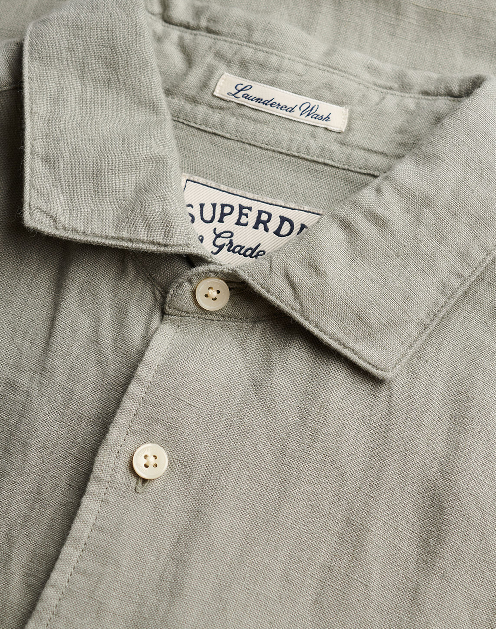 SUPERDRY  D2 STUD RIVIERA L/S LINEN SHIRT MENS SHIRT