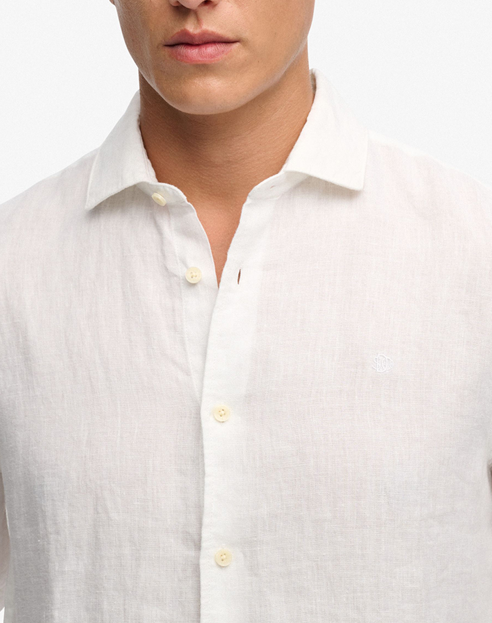 SUPERDRY  D2 STUD RIVIERA L/S LINEN SHIRT MENS SHIRT