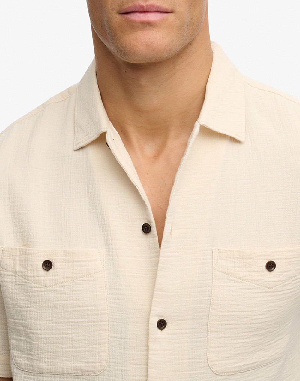 SUPERDRY  D2 STUD MERCHANT TEXTURED S/S SHIRT MENS SHIRT