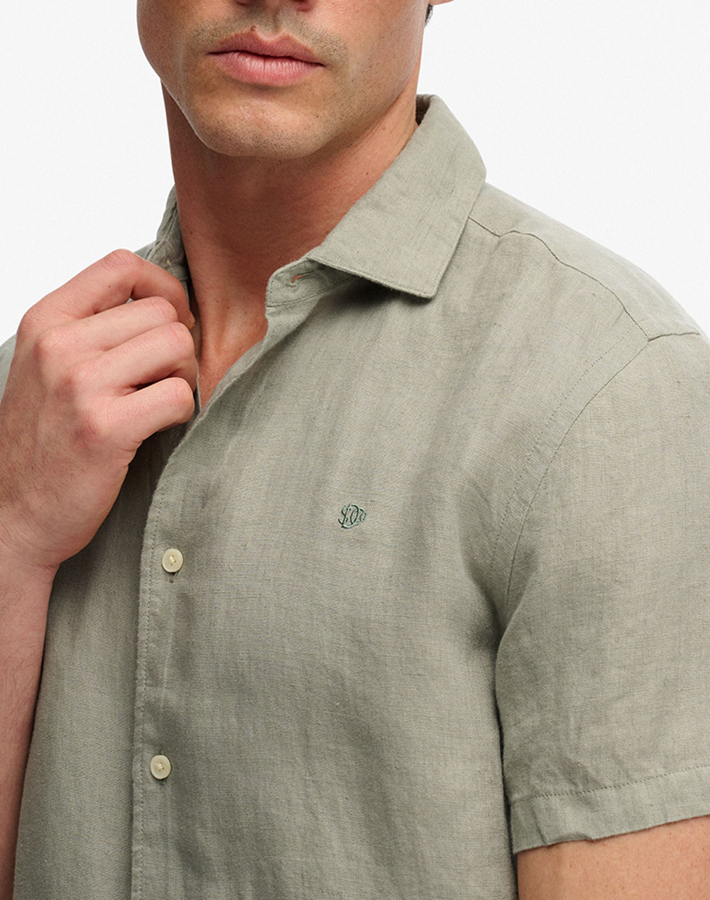 SUPERDRY D3 STUD RIVIERA S/S LINEN SHIRT MENS SHIRT