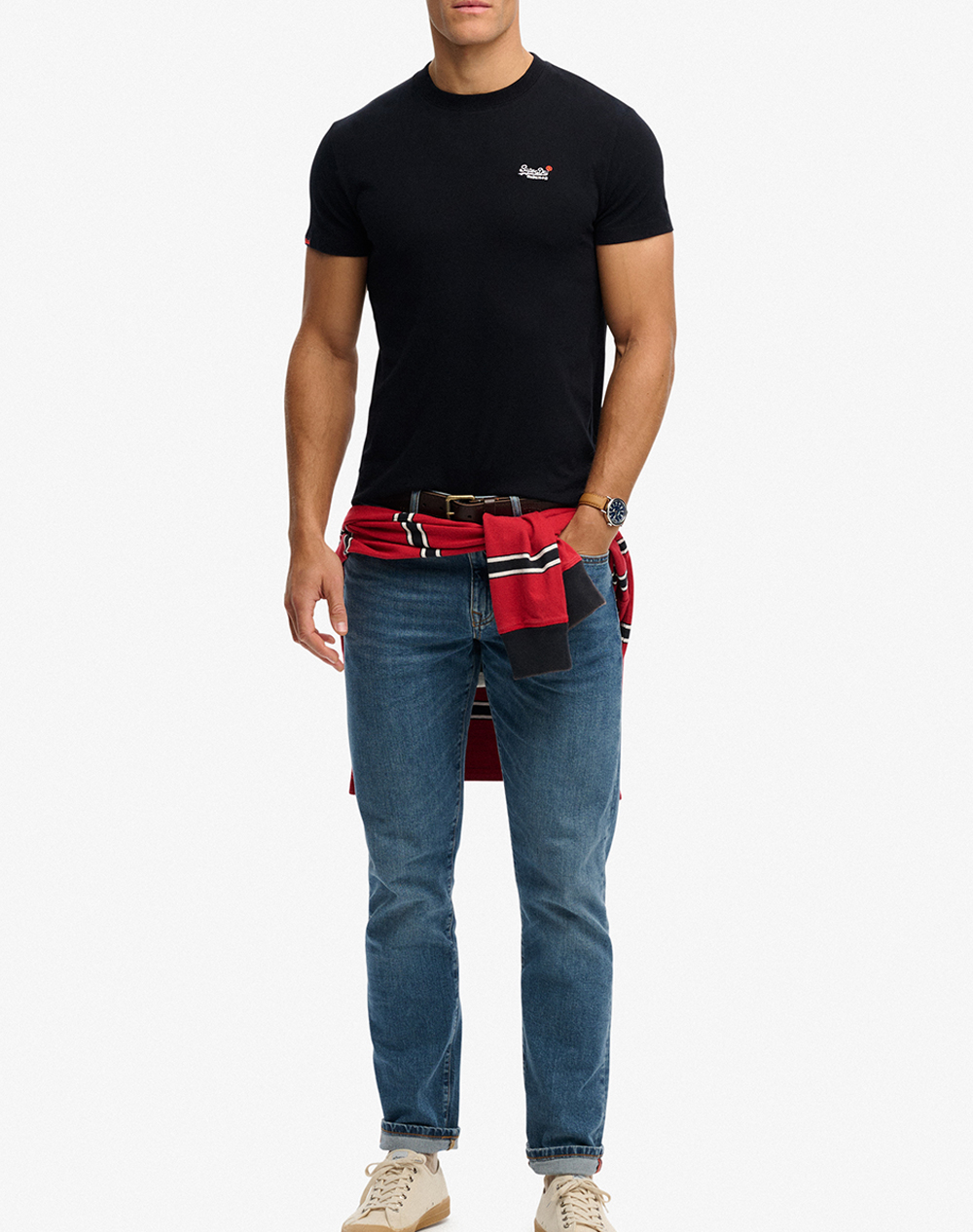 SUPERDRY D1 ESSENTIAL CONTRAST EMB TEE МЪЖКА БЛУЗА