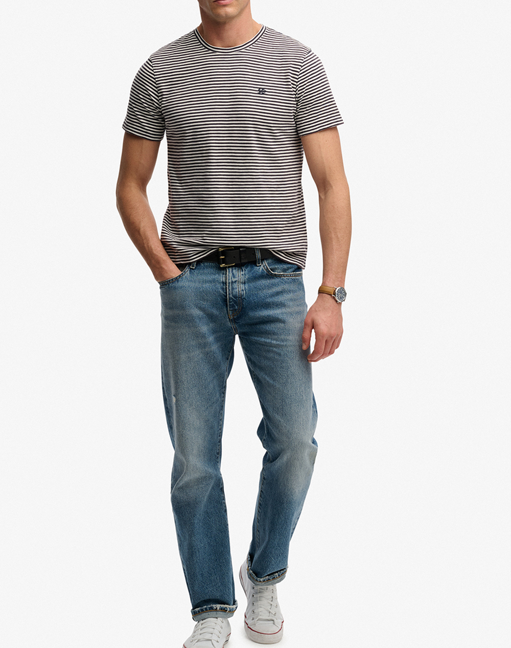 SUPERDRY D2 OVIN CLASSIC ESSENTIAL STRIPE TEE MENS BLOUSE