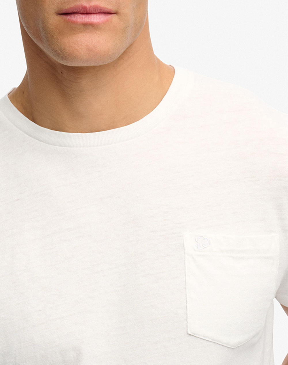 SUPERDRY D1 COTTON CLASSIC LINEN PKT TEE MENS BLOUSE