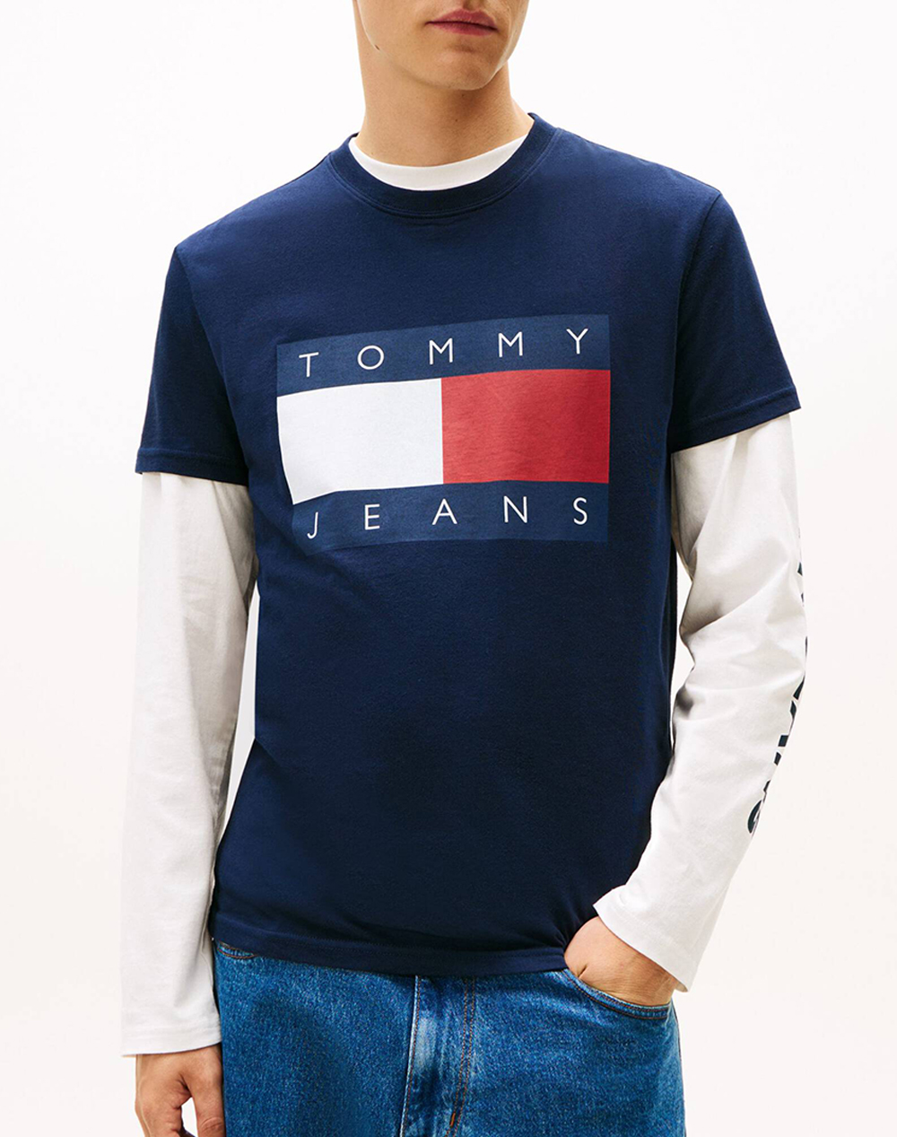 TOMMY JEANS TJM REG BIG FLAG SS TEE EXT