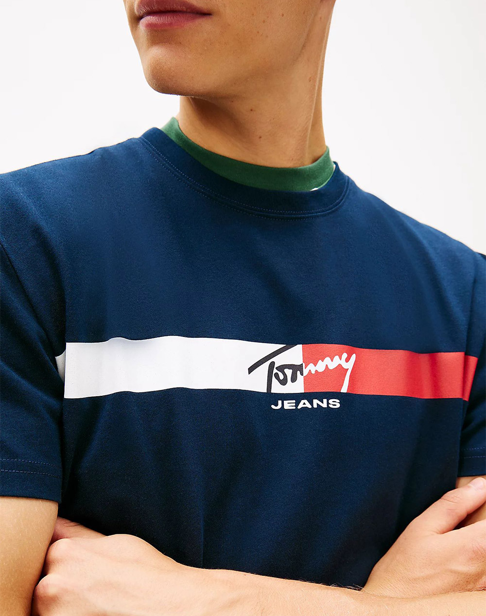 TOMMY JEANS TJM REG SIGNATURE STRIPE T EXT