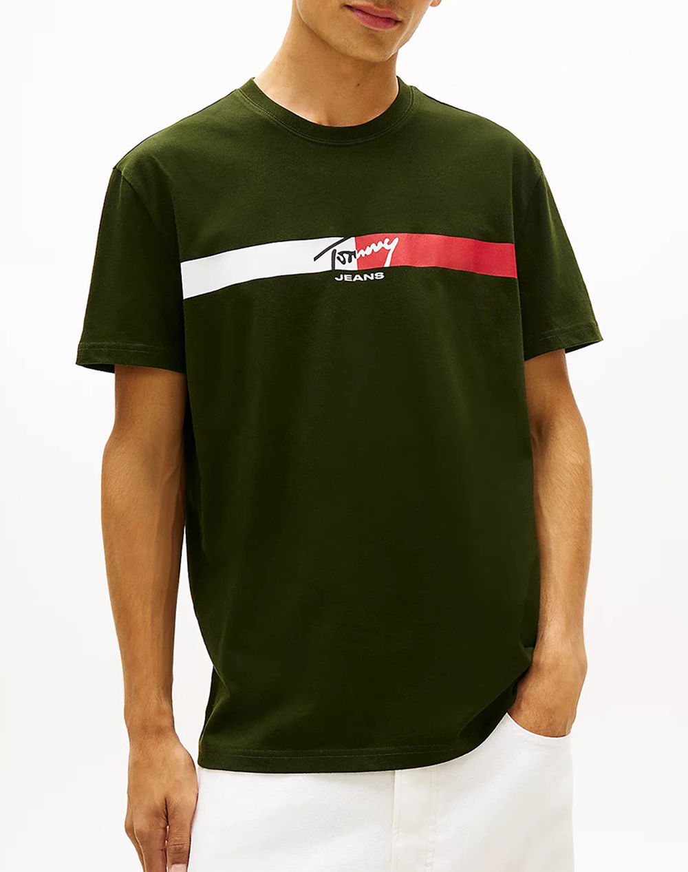 TOMMY JEANS TJM REG SIGNATURE STRIPE T EXT