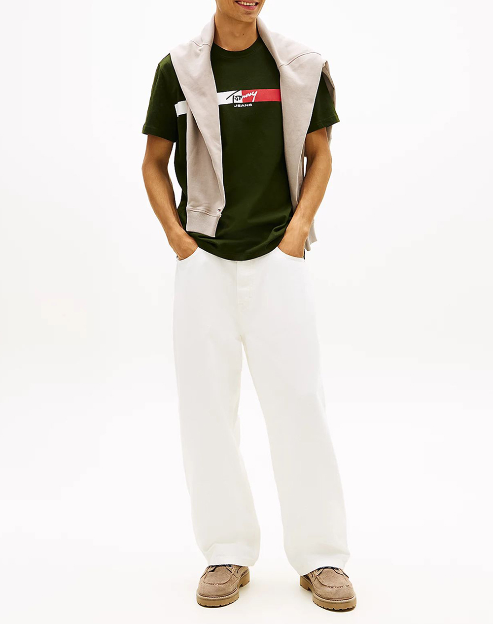 TOMMY JEANS TJM REG SIGNATURE STRIPE T EXT