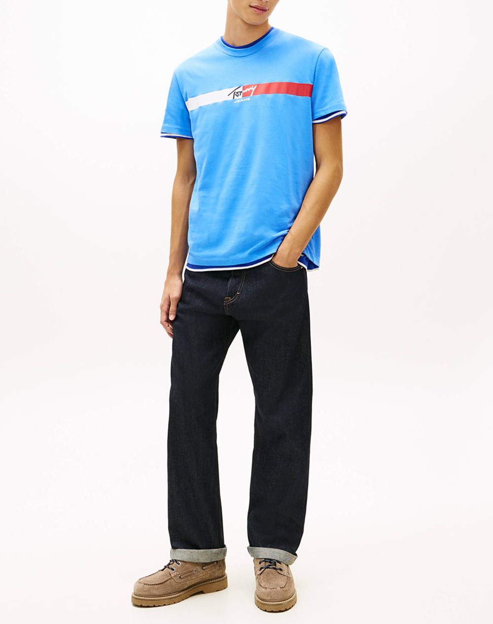 TOMMY JEANS TJM REG SIGNATURE STRIPE T EXT