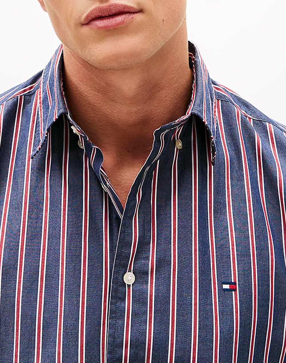 TOMMY HILFIGER FLEX POPLIN BOLD STRIPE RF SHIRT