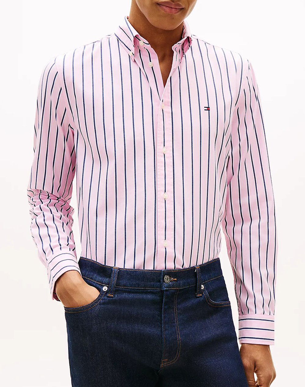 TOMMY HILFIGER FLEX POPLIN BOLD STRIPE RF SHIRT