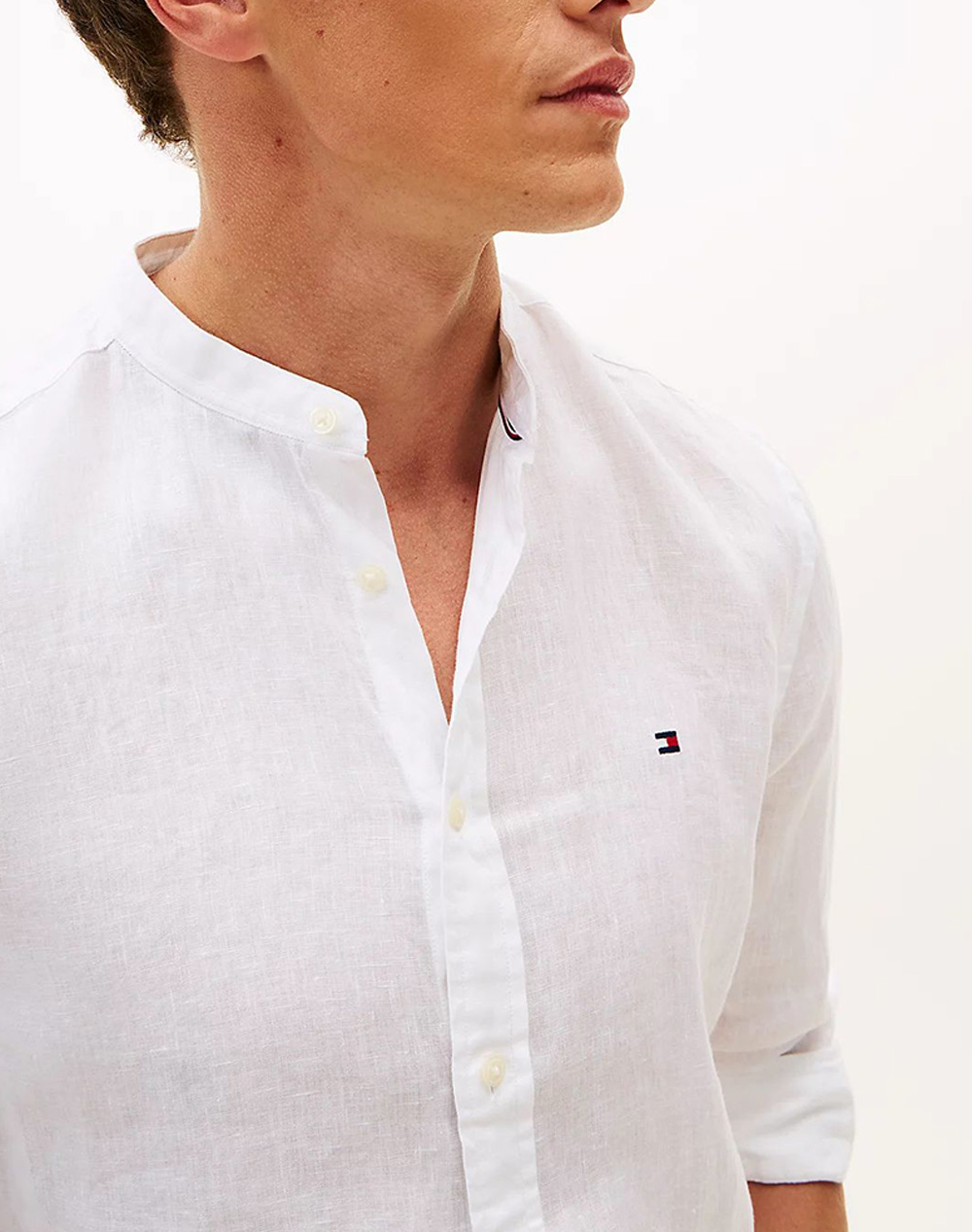 TOMMY HILFIGER PIGMENT DYE MAO COLLAR SHIRT