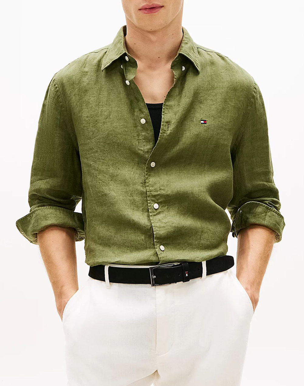 TOMMY HILFIGER PIGMENT DYED LI SOLID RF SHIRT