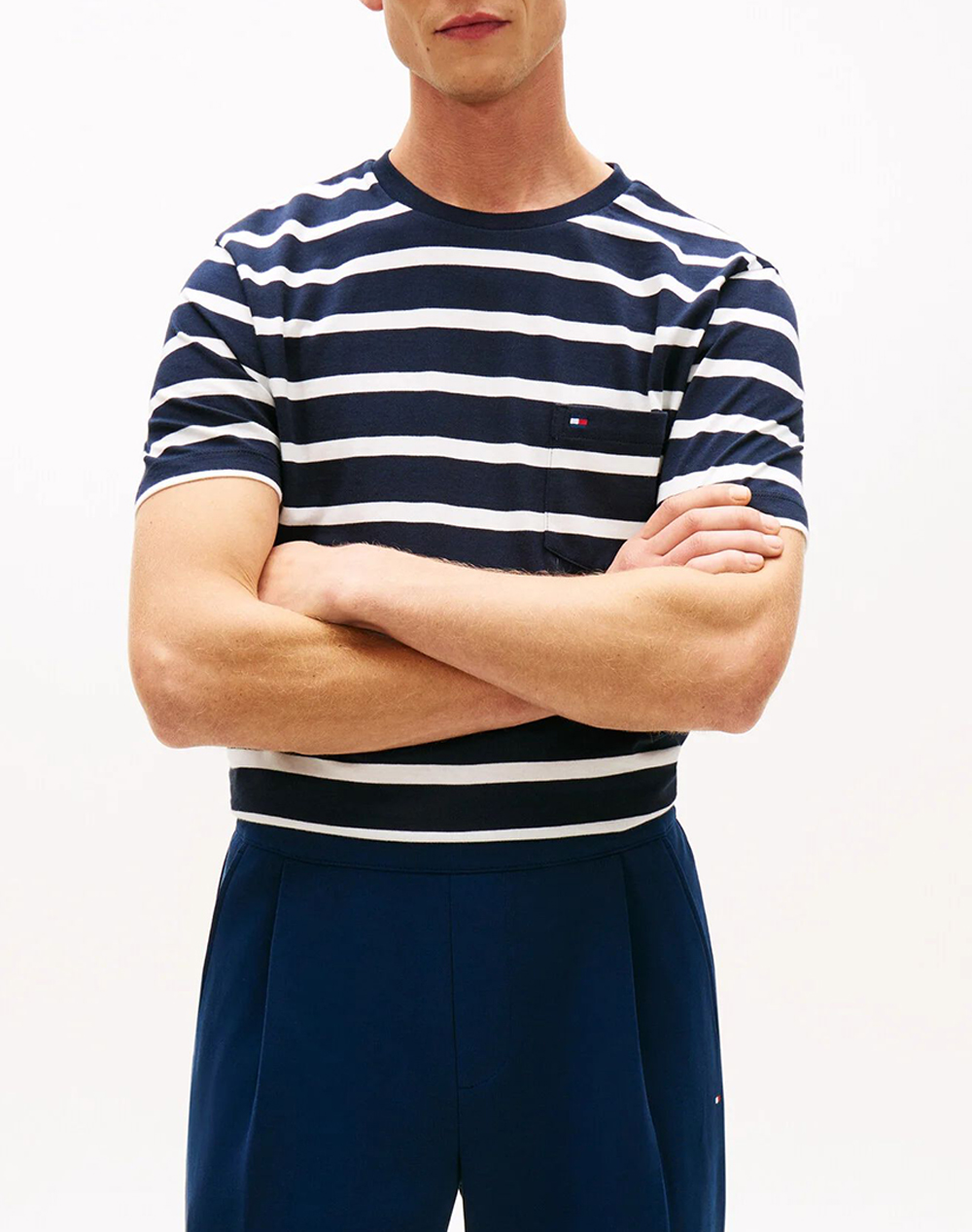 TOMMY HILFIGER ESS REG FIT STRIPE POCKET TEE
