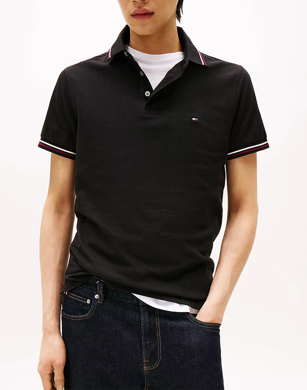 TOMMY HILFIGER TIPPED SLIM FIT POLO