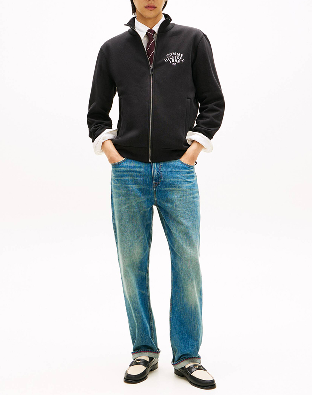 TOMMY HILFIGER HILFIGER ARCH STAND COLLAR ZIP