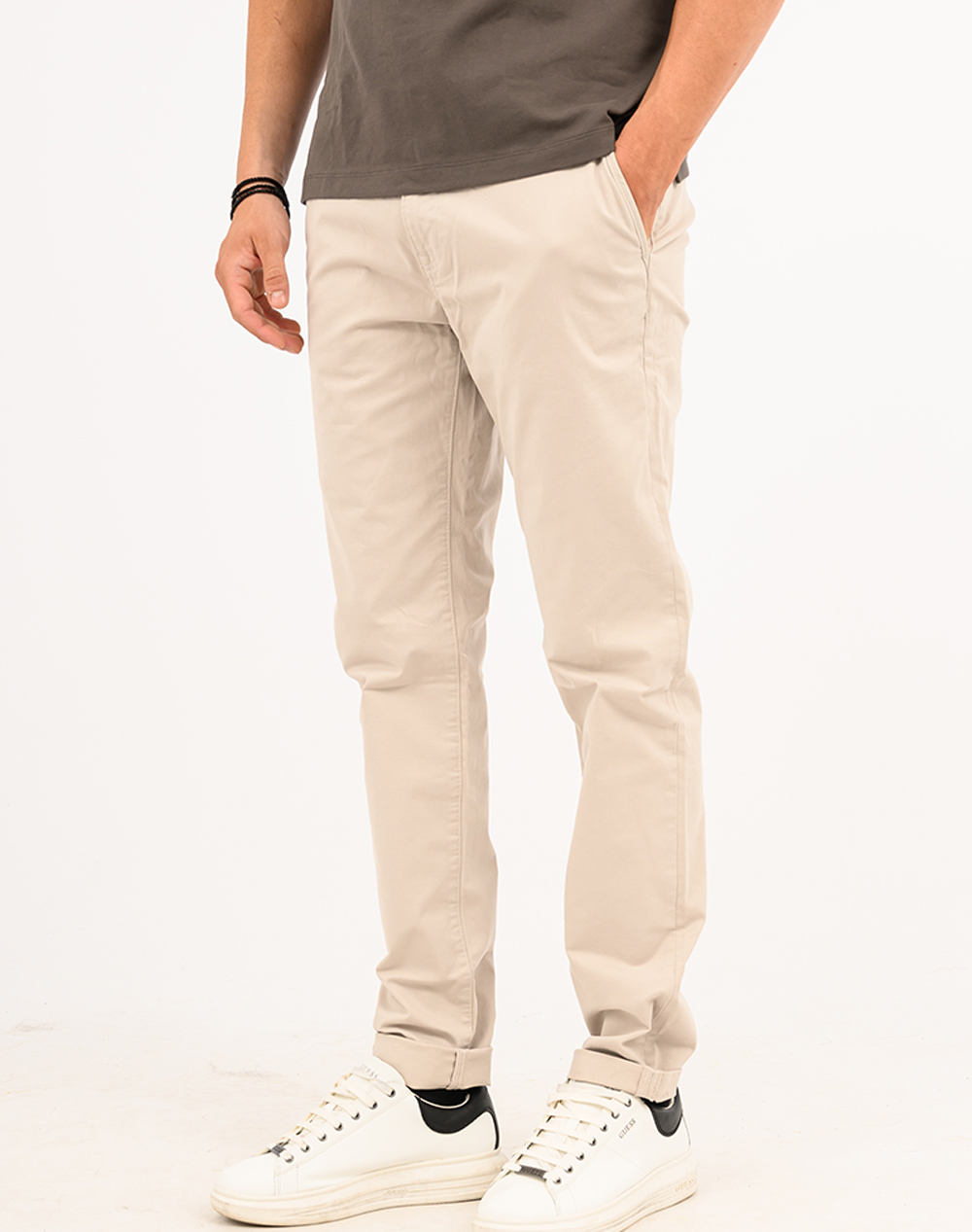 TOM TAILOR SLIM CHINO WITH BELT МЪЖКИ ПАНТАЛОНИ