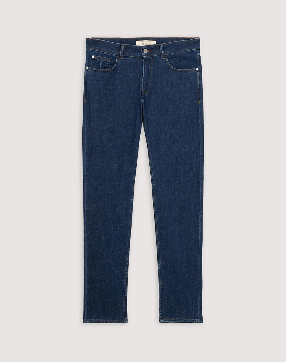 TRUSSARDI 5 POCKET 370 CLOSE - BLUE FLAT STONE WASH DENIM