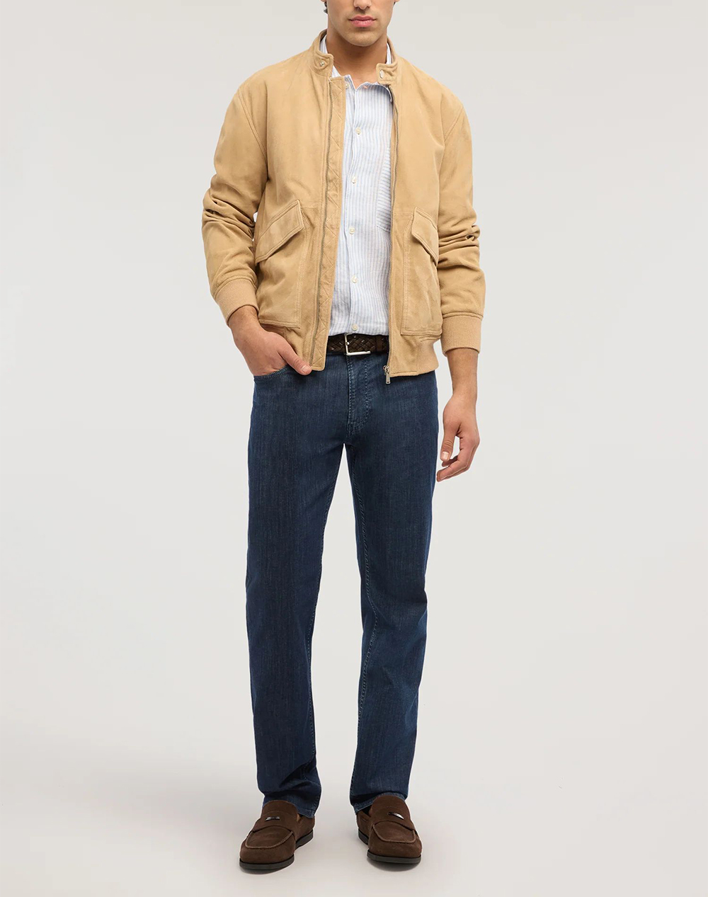 TRUSSARDI 5 POCKET 380 ICON - BLUE STONE WASH LIGHT DENIM