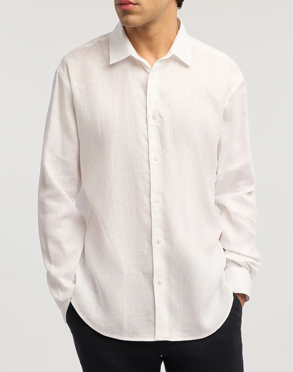 TRUSSARDI REGULAR FIT SHIRT - LINEN