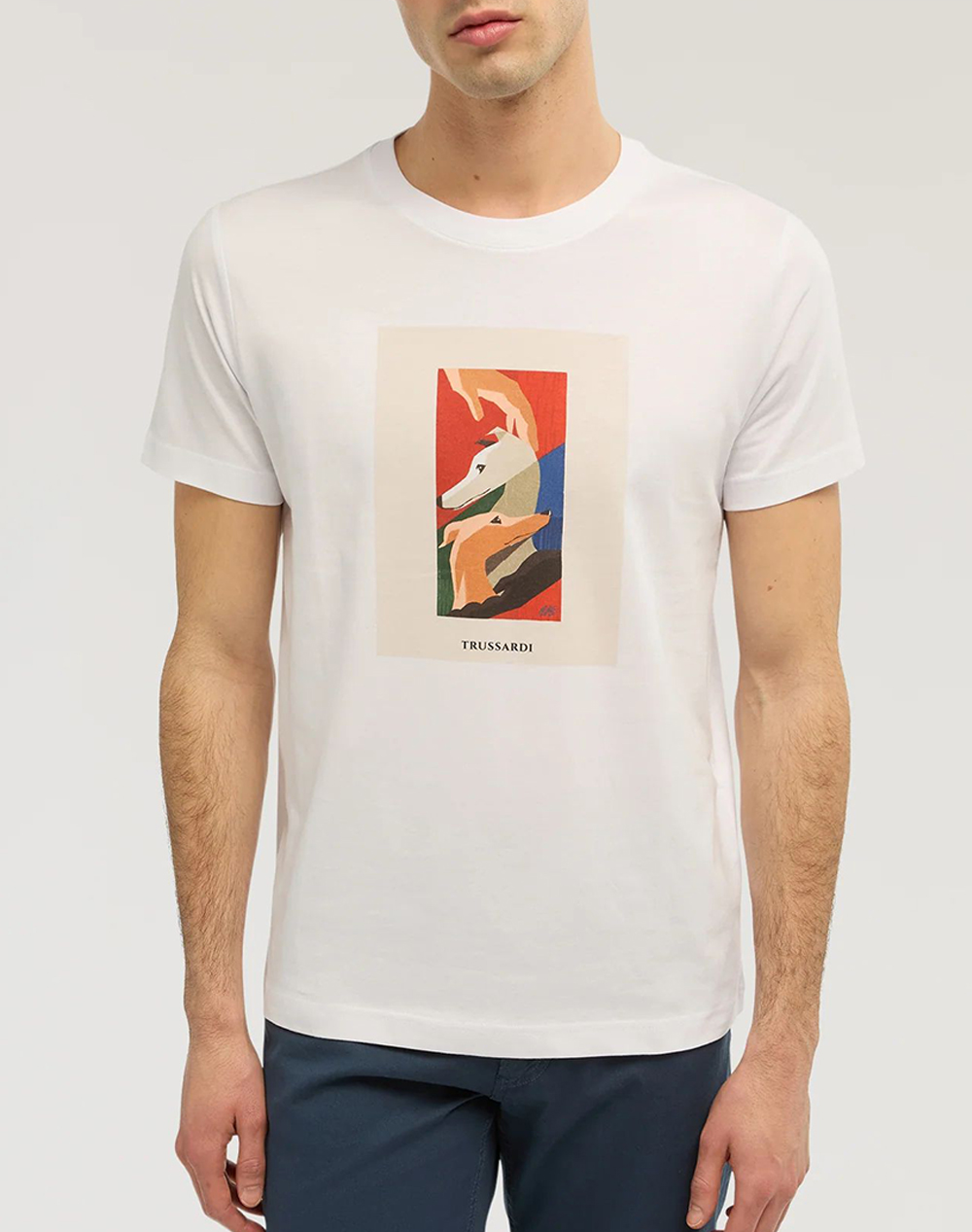 TRUSSARDI T-SHIRT REGULAR FIT WITH VINTAGE PRINT