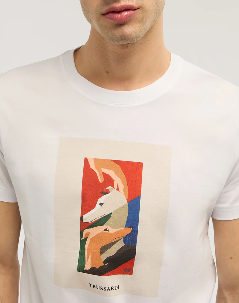 TRUSSARDI T-SHIRT REGULAR FIT WITH VINTAGE PRINT