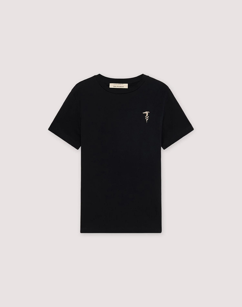 TRUSSARDI REGULAR FIT CHROMED GREYHOUND T-SHIRT