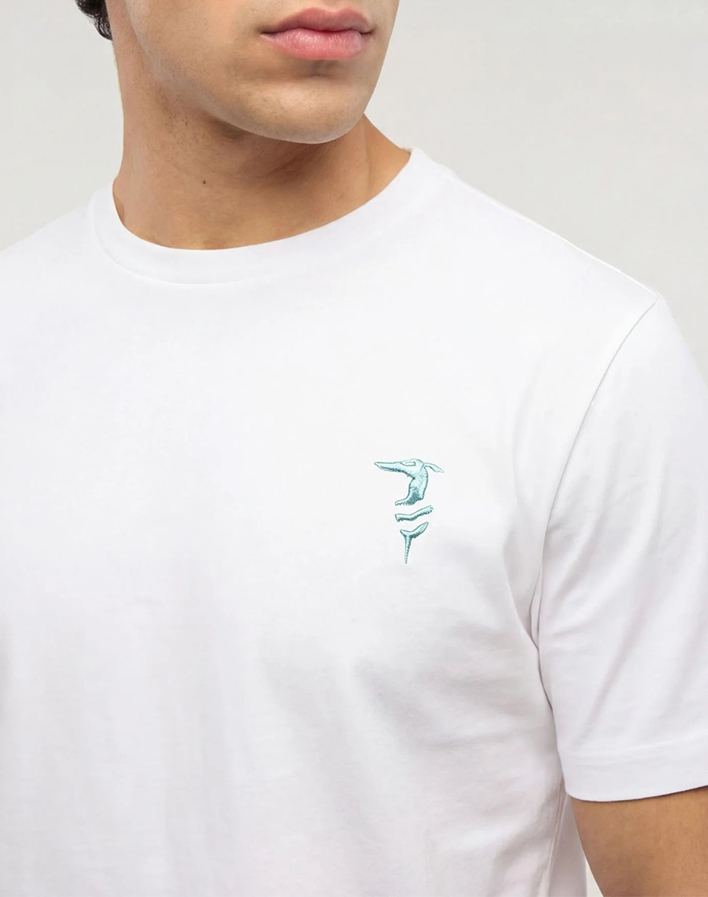 TRUSSARDI REGULAR FIT CHROMED GREYHOUND T-SHIRT