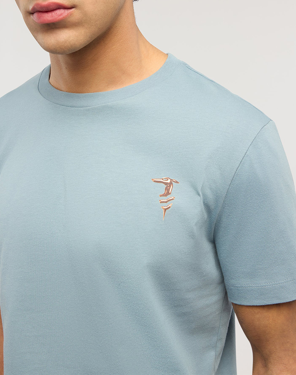 TRUSSARDI REGULAR FIT CHROMED GREYHOUND T-SHIRT